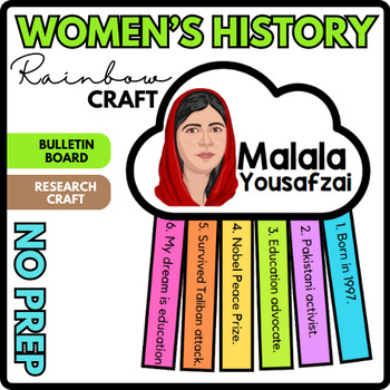 Malala Yousafzai Women's History Month - Bulletin Board Craft - March